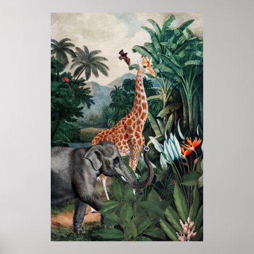 Antique Animals Jungle Print
