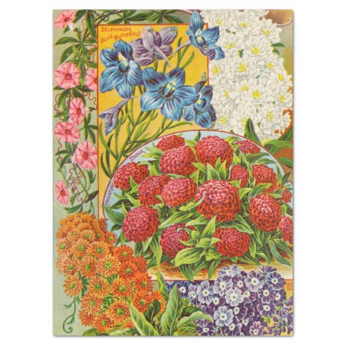 Antique Annuals Flower Tissue Paper