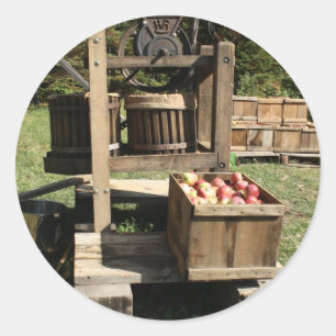 Antique Apple Cider Press Classic Round Sticker