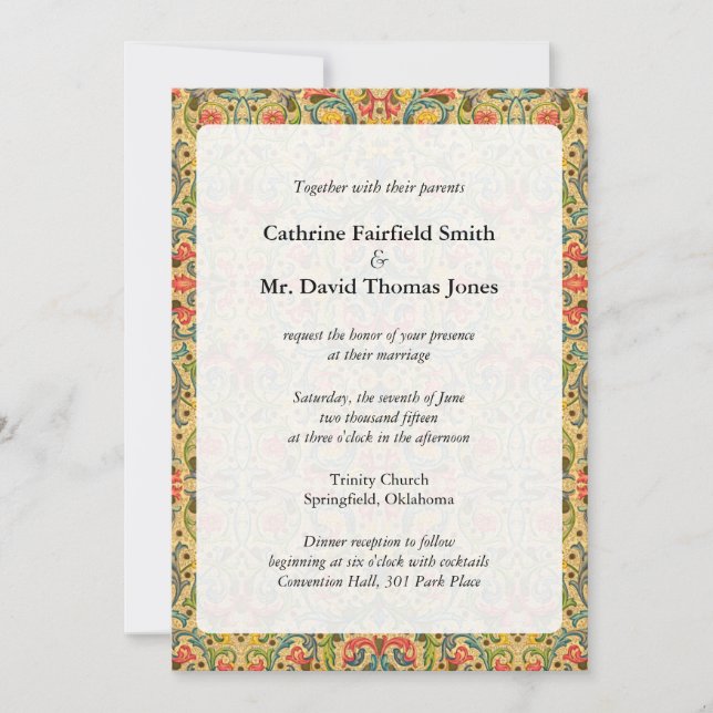 Antique Arabesque Wedding Invitations (Front)