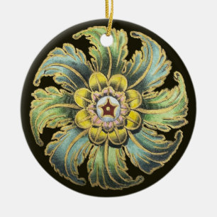 Antique Architectural Rosette No. 1 Ceramic Ornament