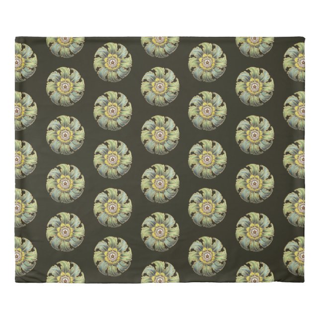 Antique Architectural Rosette No. 1 Duvet Cover (Front)