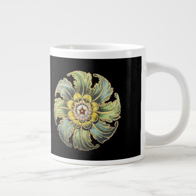Antique Architectural Rosette No. 1 Giant Coffee Mug (Right)