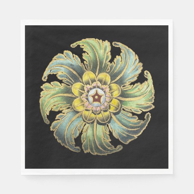 Antique Architectural Rosette No. 1 Napkins (Front)