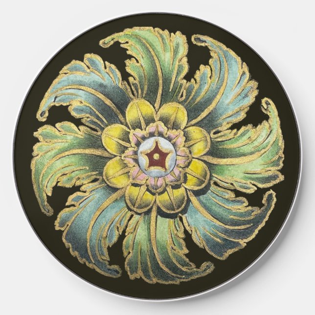 Antique Architectural Rosette No. 1 Wireless Charger (Front)