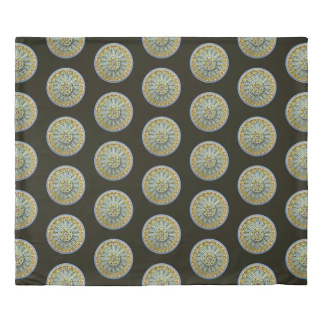 Antique Architectural Rosette No. 2 Duvet Cover (Front)
