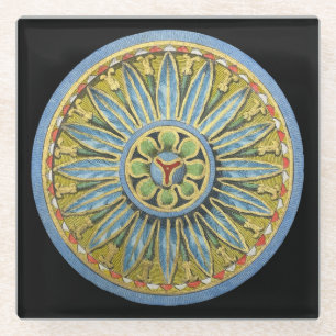 Antique Architectural Rosette No. 2 Glass Coaster