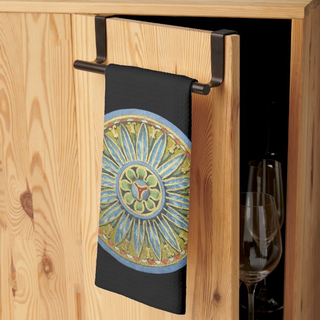 Antique Architectural Rosette No. 2 Kitchen Towel (Thirds Fold)