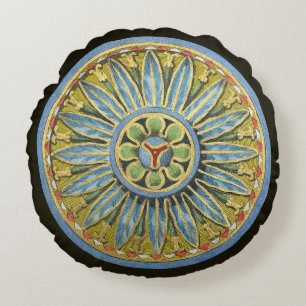 Antique Architectural Rosette No. 2 Round Pillow