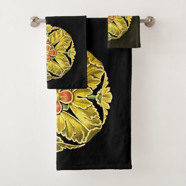 Antique Architectural Rosette No. 3 Bath Towel Set (Insitu)