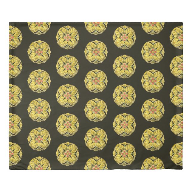 Antique Architectural Rosette No. 3 Duvet Cover (Front)
