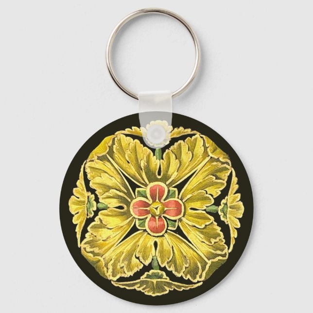 Antique Architectural Rosette No. 3 Keychain (Front)