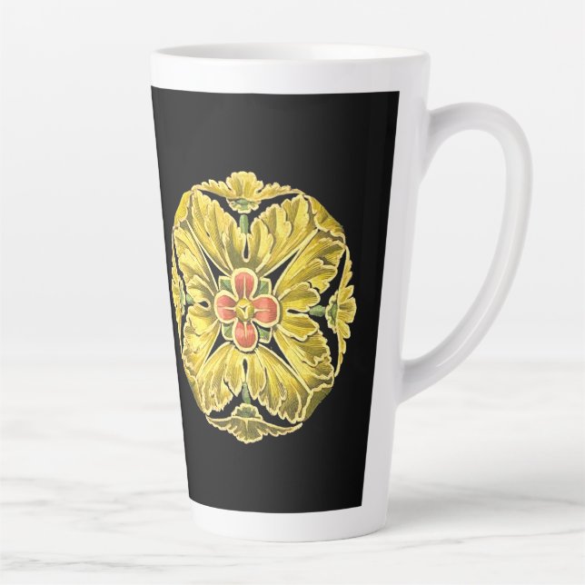 Antique Architectural Rosette No. 3 Latte Mug (Right)