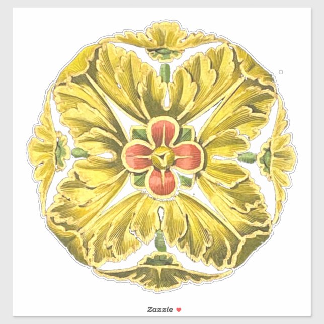 Antique Architectural Rosette No. 3 Sticker (Sheet)