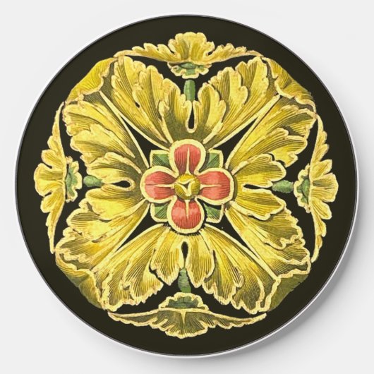 Antique Architectural Rosette No. 3 Wireless Charger (Front)