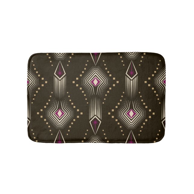 Antique Art Deco Geometric Ornament Bath Mat (Front)