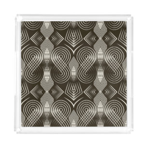 Antique Art Deco Seamless Ornament Acrylic Tray