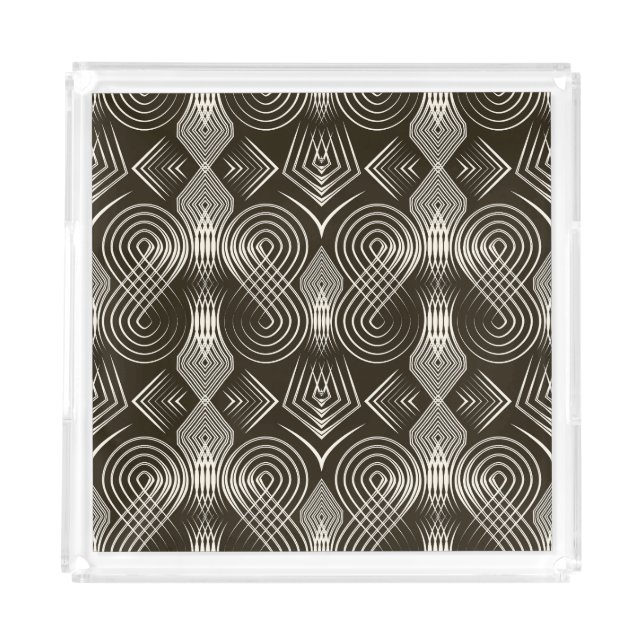 Antique Art Deco Seamless Ornament Acrylic Tray (Front)