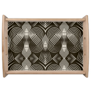 Antique Art Deco Seamless Ornament Serving Tray