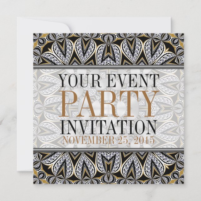 Antique Art Decor Adult Cocktail Party Invitations (Front)