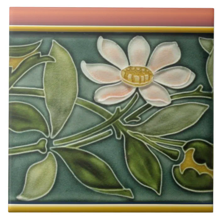 Art Nouveau Reproduction Decorative Ceramic tile 037 