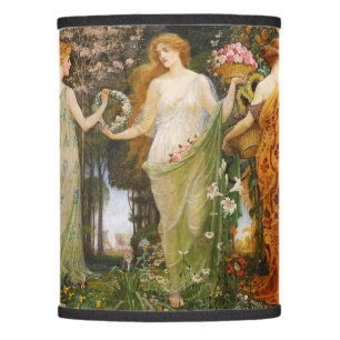 Antique Art Nouveau Four Seasons by Walter Crane Lamp Shade