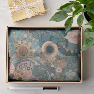 Antique Art Nouveau Style Fine Art Floral Painting Tissue Paper