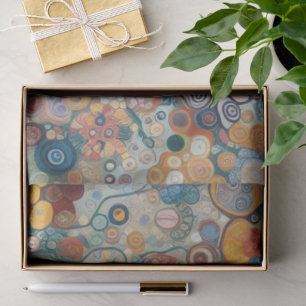 Antique Art Nouveau Style Fine Art Floral Painting Tissue Paper