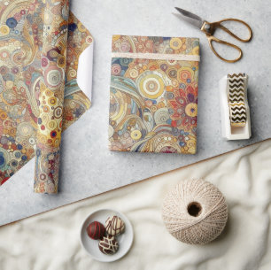 Antique Art Nouveau Style Fine Art Floral Painting Wrapping Paper