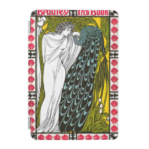 Antique Art Nouveau Woman and Peacock Poster iPad Mini Cover