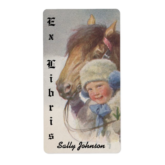 Antique Art Pony Child Bookplates bookplate labels (Front)