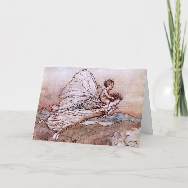 Antique Arthur Rackham Fairy Illustration Card (Front)