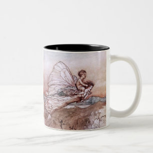 Antique Arthur Rackham Fairy Illustration Two-Tone Coffee Mug