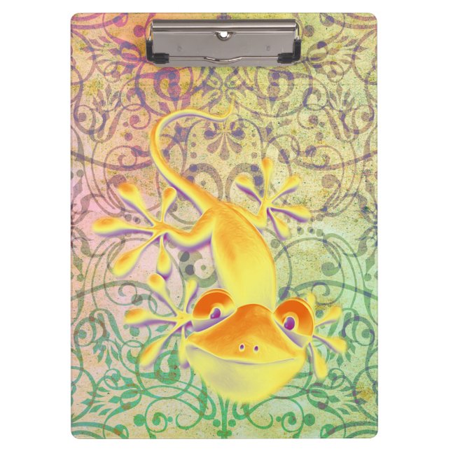 Antique ARTs Ornament Pattern + Smiling Gecko Clipboard (Front)