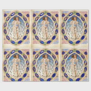 ANTIQUE ASTROLOGY AND ZODIACAL SIGNS CHART WRAPPING PAPER
