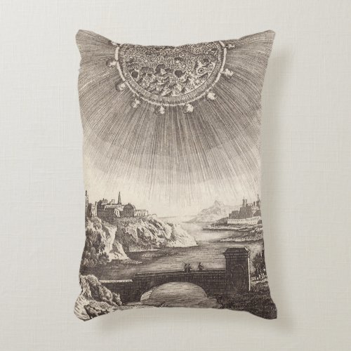 Antique Astronomy Sky with Sun by Allain Mallet Accent Pillow