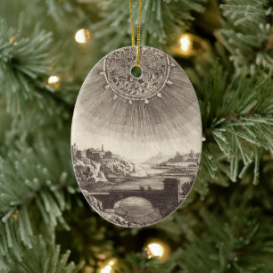 Antique Astronomy Sky with Sun by Allain Mallet Ceramic Ornament