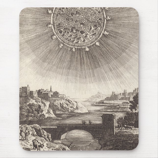 Antique Astronomy Sky with Sun by Allain Mallet Mouse Pad (Front)