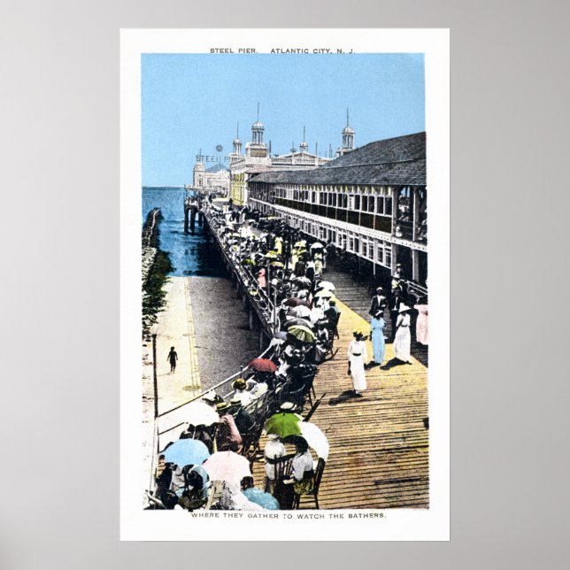 Antique Atlantic City New Jersey Steel Pier Poster (Front)