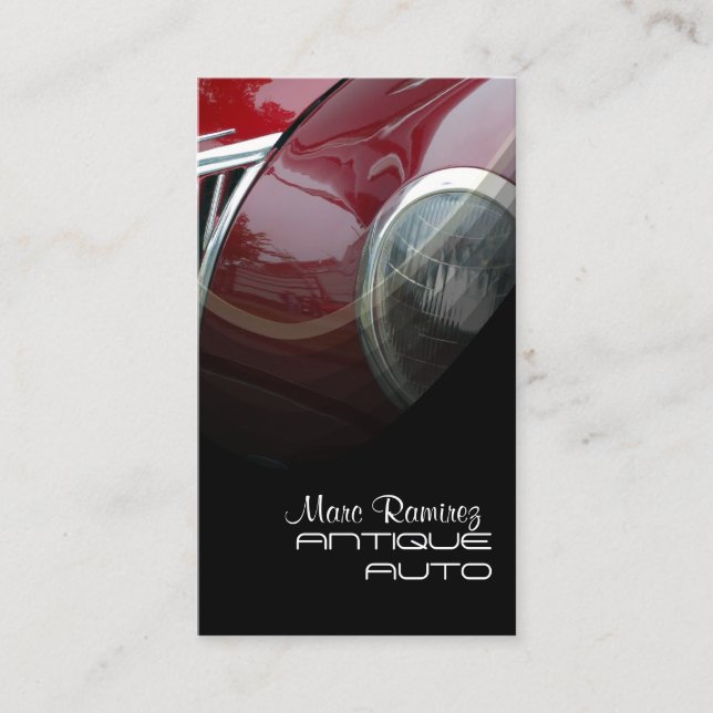 Antique auto restoration business template business card (Front)
