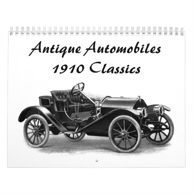 Antique Automobiles - 1910 Classic Auto Designs Calendar (Cover)