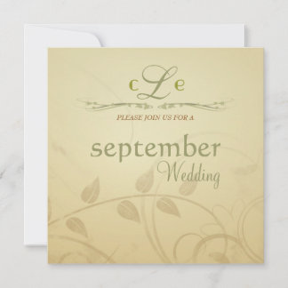 Antique Autumn Wisps - Square Wedding Invitations