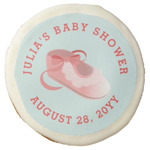 Antique Baby Booties Pink and Blue  Baby Shower Sugar Cookie