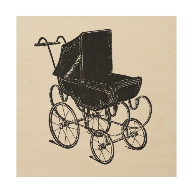 Antique Baby Carriage Art Vintage Stroller (Front)