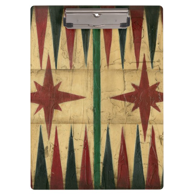 Antique Backgammon Game Board by Ethan Harper Clipboard (Front)