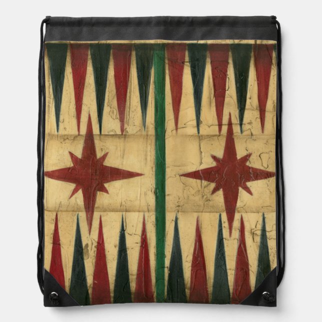 Antique Backgammon Game Board by Ethan Harper Drawstring Bag (Front)