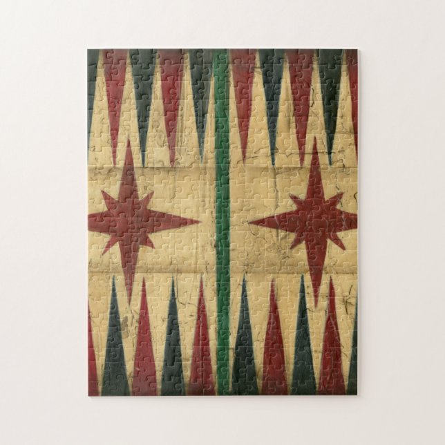 Antique Backgammon Game Board by Ethan Harper Jigsaw Puzzle (Vertical)