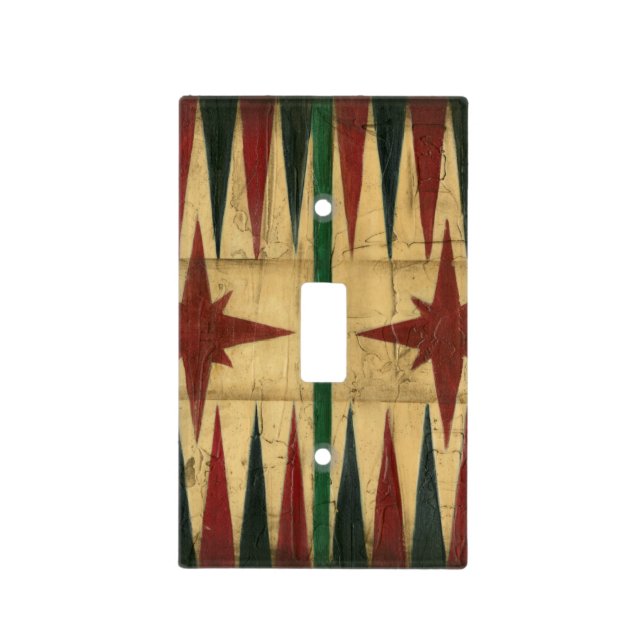 Antique Backgammon Game Board by Ethan Harper Light Switch Cover (Front)