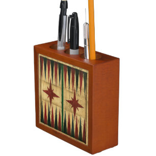 Antique Backgammon Game Board by Ethan Harper Pencil Holder