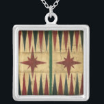 Antique Backgammon Game Board by Ethan Harper Silver Plated Necklace<br><div class="desc">A painting of an antique backgammon game board,  created by Ethan Harper. The way Harper painted the piece makes it look ancient,  a relic from an almost forgotten time. A perfect gift for the board game enthusiast in your life!</div>